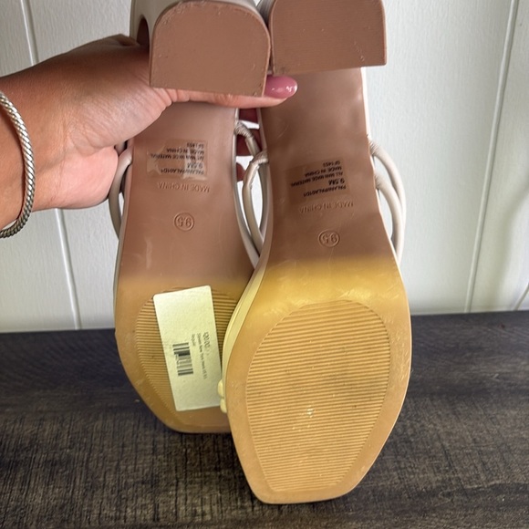 Stylish Cream Heeled Sandals by Seven7 - Picture 6 of 6